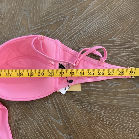 Aurum Bright Pink Bandeau Bikini Top Knotted Bikini Top Size 10 - Picture 10 of 14